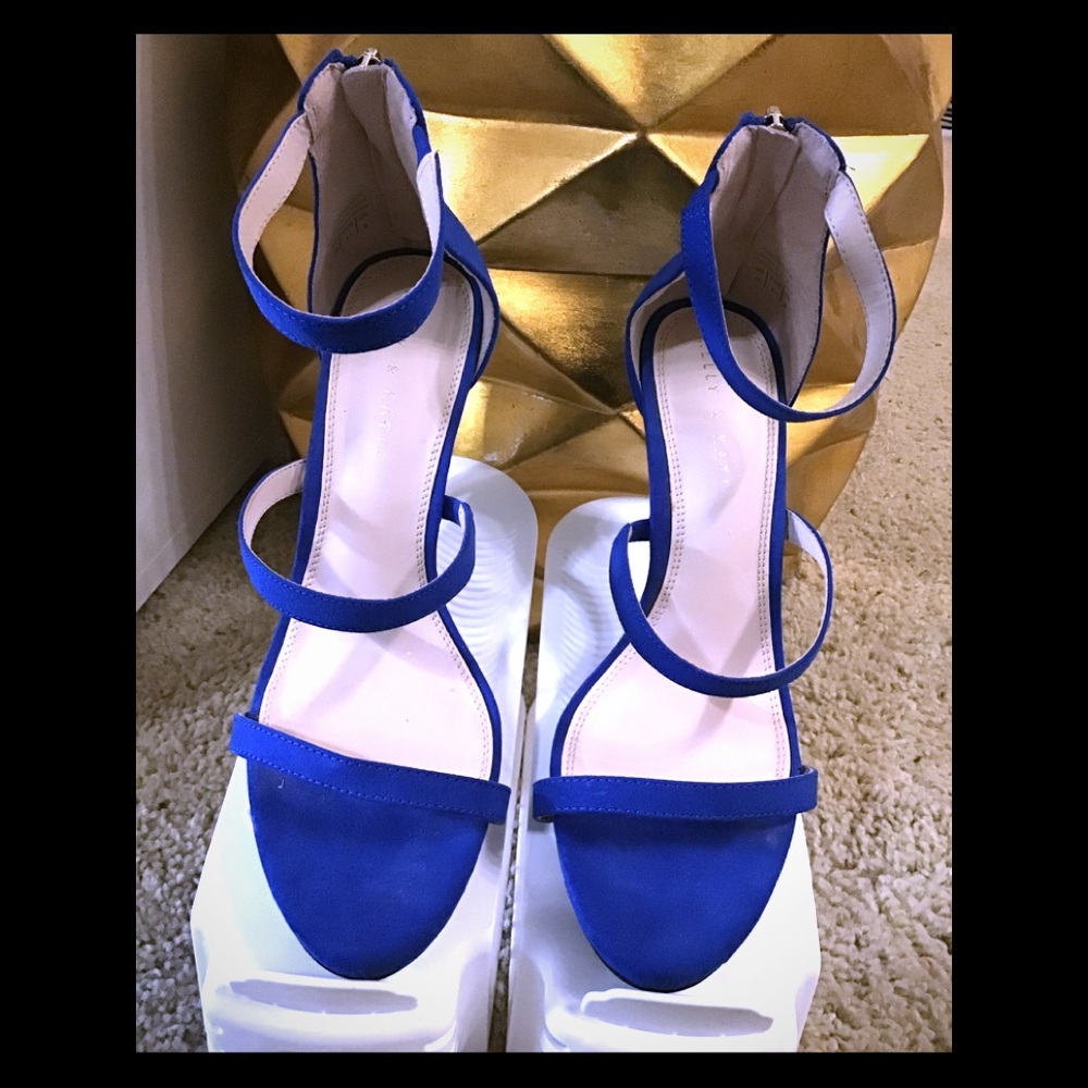 Royal blue strappy sandals